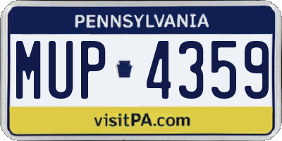 PA license plate MUP4359