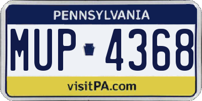 PA license plate MUP4368