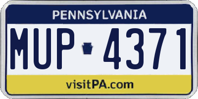 PA license plate MUP4371