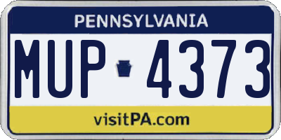 PA license plate MUP4373