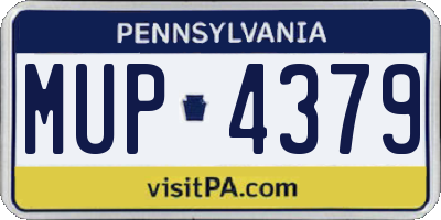 PA license plate MUP4379