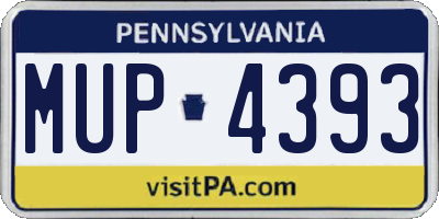 PA license plate MUP4393