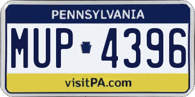 PA license plate MUP4396