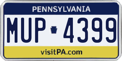 PA license plate MUP4399