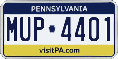 PA license plate MUP4401