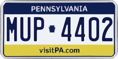 PA license plate MUP4402