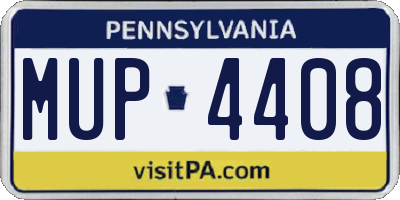 PA license plate MUP4408
