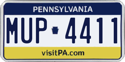 PA license plate MUP4411