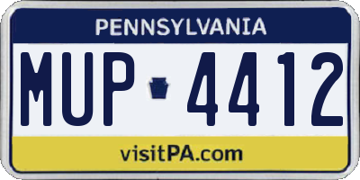 PA license plate MUP4412