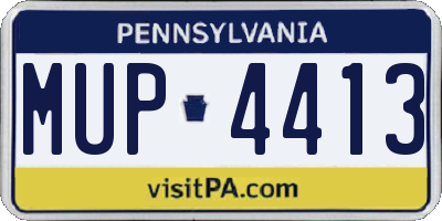 PA license plate MUP4413
