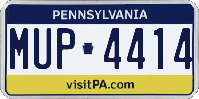 PA license plate MUP4414