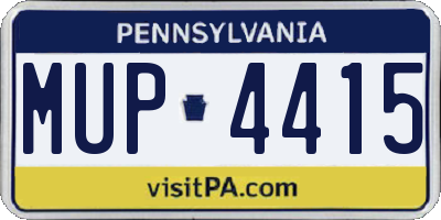PA license plate MUP4415