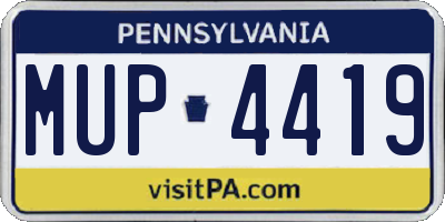 PA license plate MUP4419