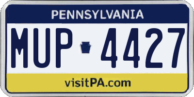 PA license plate MUP4427