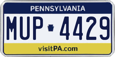 PA license plate MUP4429