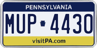 PA license plate MUP4430