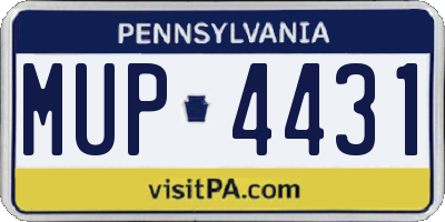PA license plate MUP4431