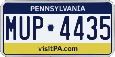 PA license plate MUP4435