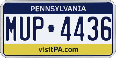 PA license plate MUP4436
