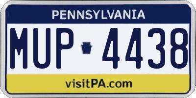 PA license plate MUP4438