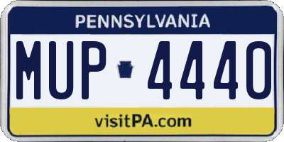 PA license plate MUP4440