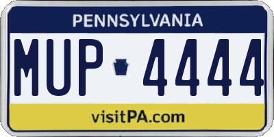 PA license plate MUP4444