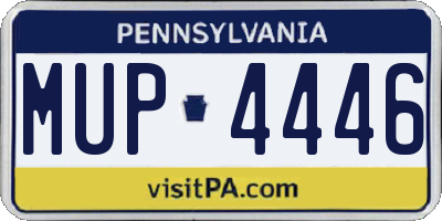 PA license plate MUP4446