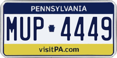PA license plate MUP4449