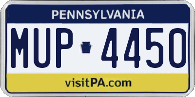 PA license plate MUP4450