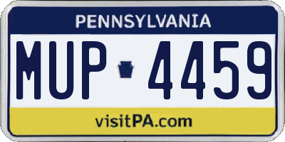PA license plate MUP4459