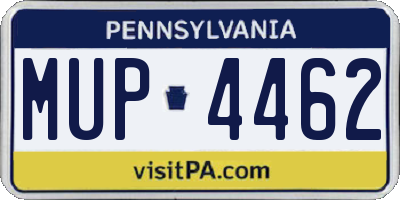 PA license plate MUP4462