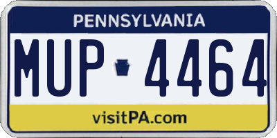 PA license plate MUP4464