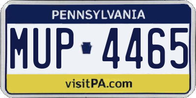 PA license plate MUP4465