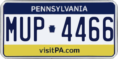 PA license plate MUP4466