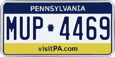 PA license plate MUP4469