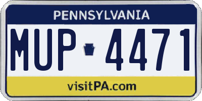 PA license plate MUP4471