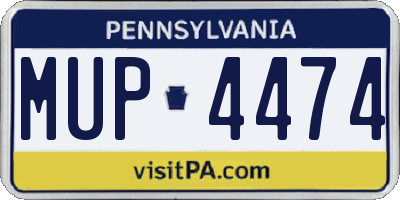 PA license plate MUP4474