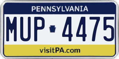 PA license plate MUP4475
