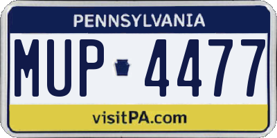 PA license plate MUP4477
