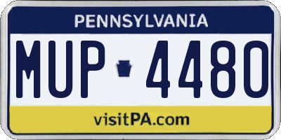 PA license plate MUP4480