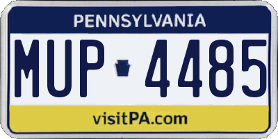 PA license plate MUP4485