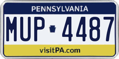 PA license plate MUP4487