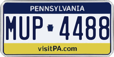 PA license plate MUP4488