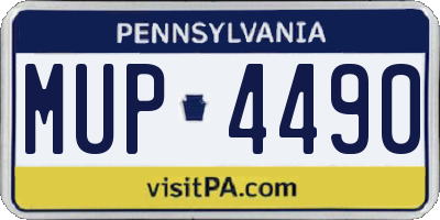 PA license plate MUP4490