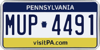 PA license plate MUP4491