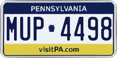 PA license plate MUP4498