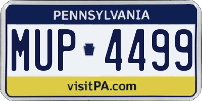 PA license plate MUP4499