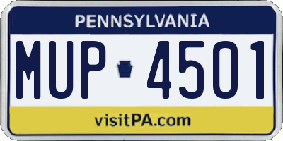 PA license plate MUP4501
