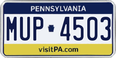 PA license plate MUP4503