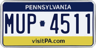 PA license plate MUP4511